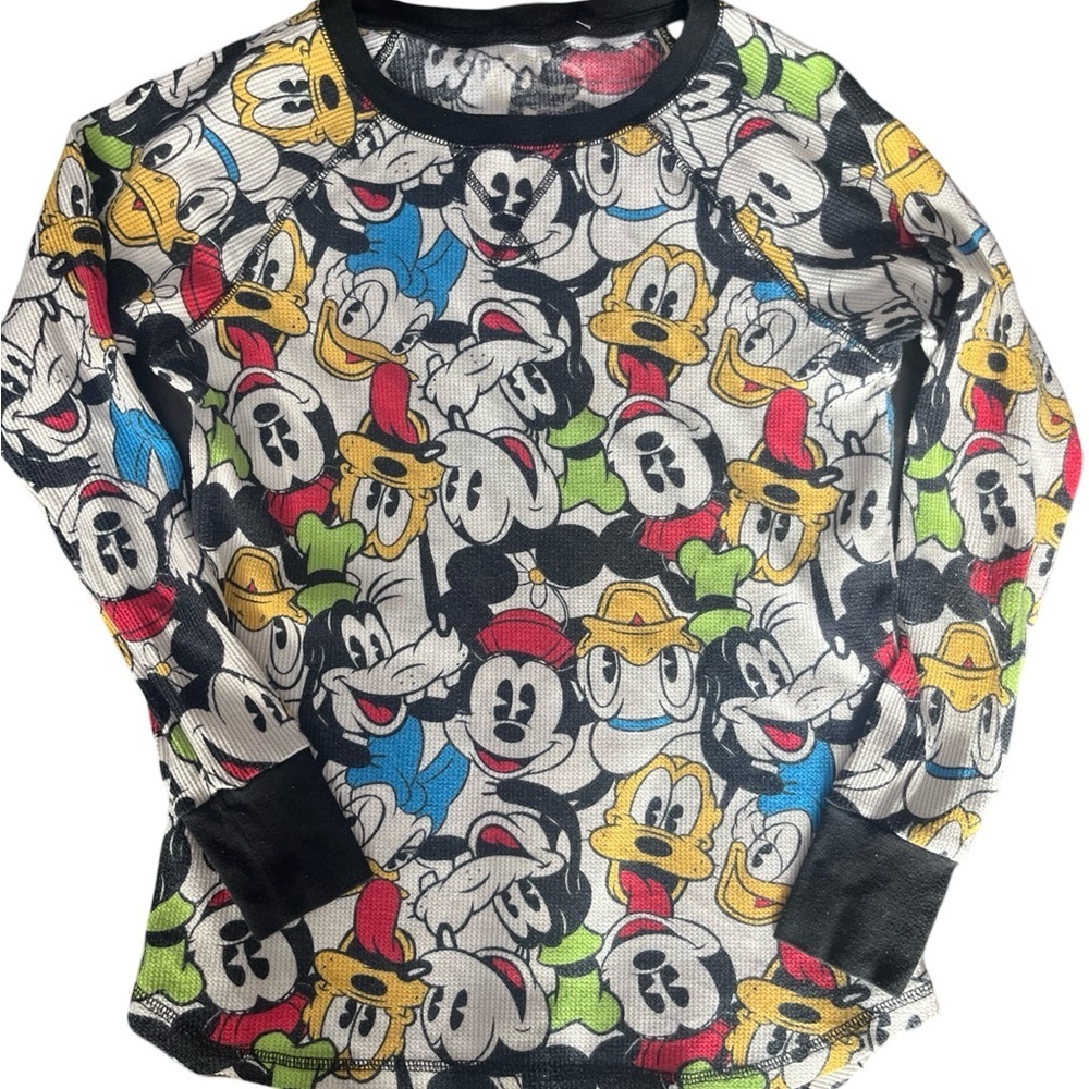 Disney Black and Red Long Sleeve Tee with Mickey Mouse Print